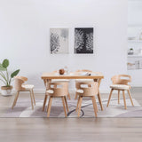 Dining Chairs 6 pcs Cream Bent Wood and Faux Leather