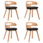 Dining Chairs 4 pcs Black Bent Wood and Faux Leather