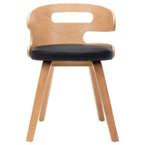 Dining Chairs 4 pcs Black Bent Wood and Faux Leather