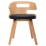 Dining Chairs 4 pcs Black Bent Wood and Faux Leather