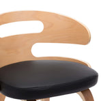 Dining Chairs 4 pcs Black Bent Wood and Faux Leather