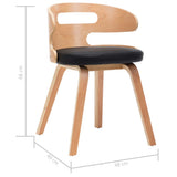 Dining Chairs 4 pcs Black Bent Wood and Faux Leather - Close-Up Angle
