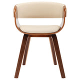 Dining Chairs 4 pcs Cream Bent Wood and Faux Leather - Side View