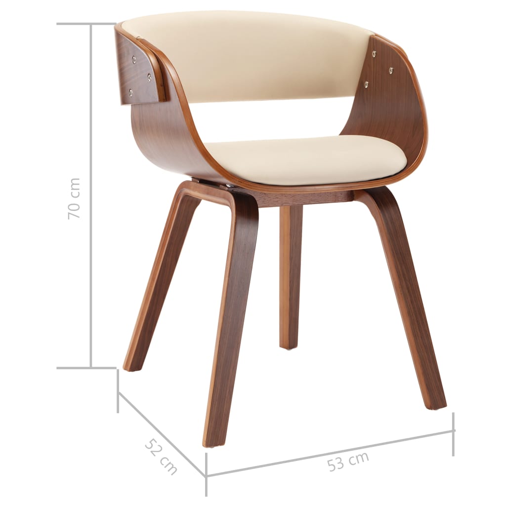 Dining Chairs 4 pcs Cream Bent Wood and Faux Leather