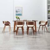 Dining Chairs 6 pcs Cream Bent Wood and Faux Leather