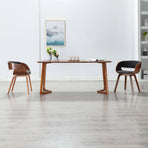 Dining Chairs 2 pcs Grey Bent Wood and Fabric