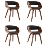 Dining Chairs 4 pcs Grey Bent Wood and Fabric