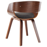 Dining Chairs 4 pcs Grey Bent Wood and Fabric