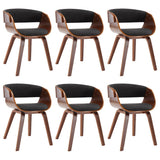 Dining Chairs 6 pcs Grey Bent Wood and Fabric - Front View