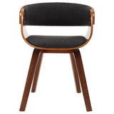 Dining Chairs 6 pcs Grey Bent Wood and Fabric - Side View