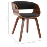 Dining Chairs 6 pcs Grey Bent Wood and Fabric