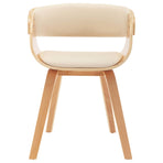 Dining Chairs 2 pcs Cream Bent Wood and Faux Leather