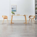 Dining Chairs 2 pcs Cream Bent Wood and Faux Leather
