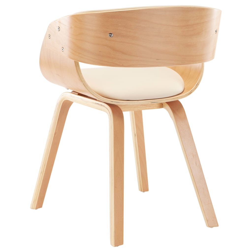Dining Chairs 4 pcs Cream Bent Wood and Faux Leather