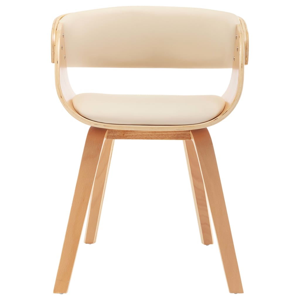 Dining Chairs 6 pcs Cream Bent Wood and Faux Leather