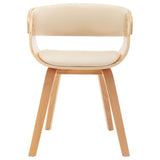 Dining Chairs 6 pcs Cream Bent Wood and Faux Leather