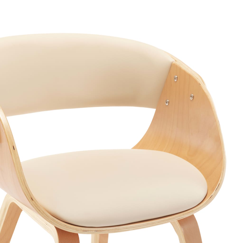 Dining Chairs 6 pcs Cream Bent Wood and Faux Leather