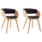 Dining Chairs 2 pcs Black Bent Wood and Faux Leather