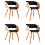 Dining Chairs 4 pcs Black Bent Wood and Faux Leather