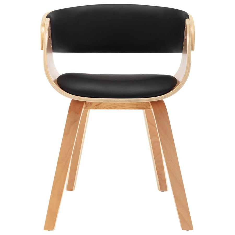 Dining Chairs 4 pcs Black Bent Wood and Faux Leather