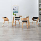 Dining Chairs 4 pcs Black Bent Wood and Faux Leather