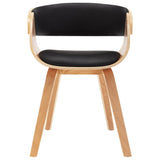 Dining Chairs 6 pcs Black Bent Wood and Faux Leather - Side View