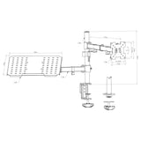Monitor Laptop Dual Desk Mount Bracket 13"-23