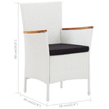 9 Piece Outdoor Dining Set Poly Rattan White