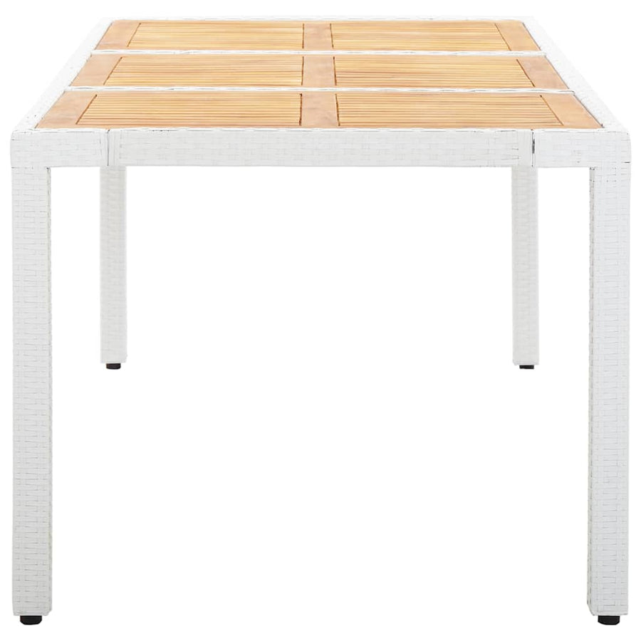 9 Piece Outdoor Dining Set Poly Rattan White