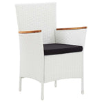 9 Piece Outdoor Dining Set Poly Rattan White