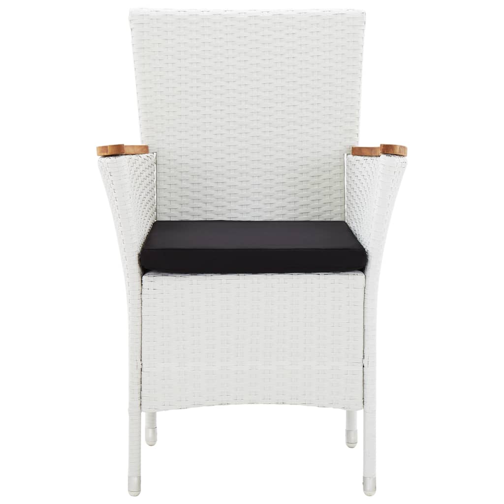 9 Piece Outdoor Dining Set Poly Rattan White