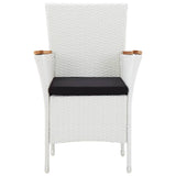 9 Piece Outdoor Dining Set Poly Rattan White