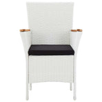 9 Piece Outdoor Dining Set Poly Rattan White