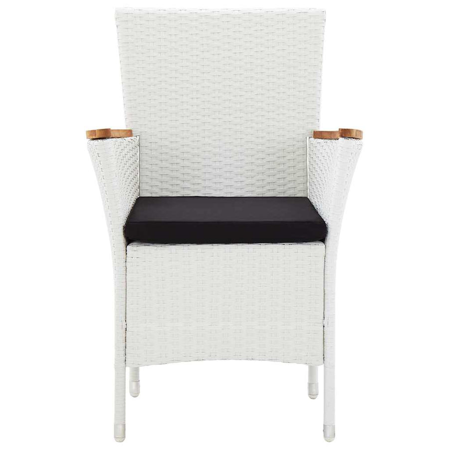 9 Piece Outdoor Dining Set Poly Rattan White