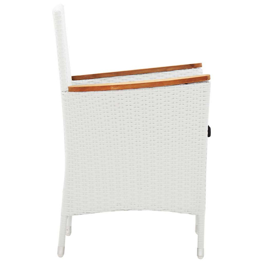 9 Piece Outdoor Dining Set Poly Rattan White