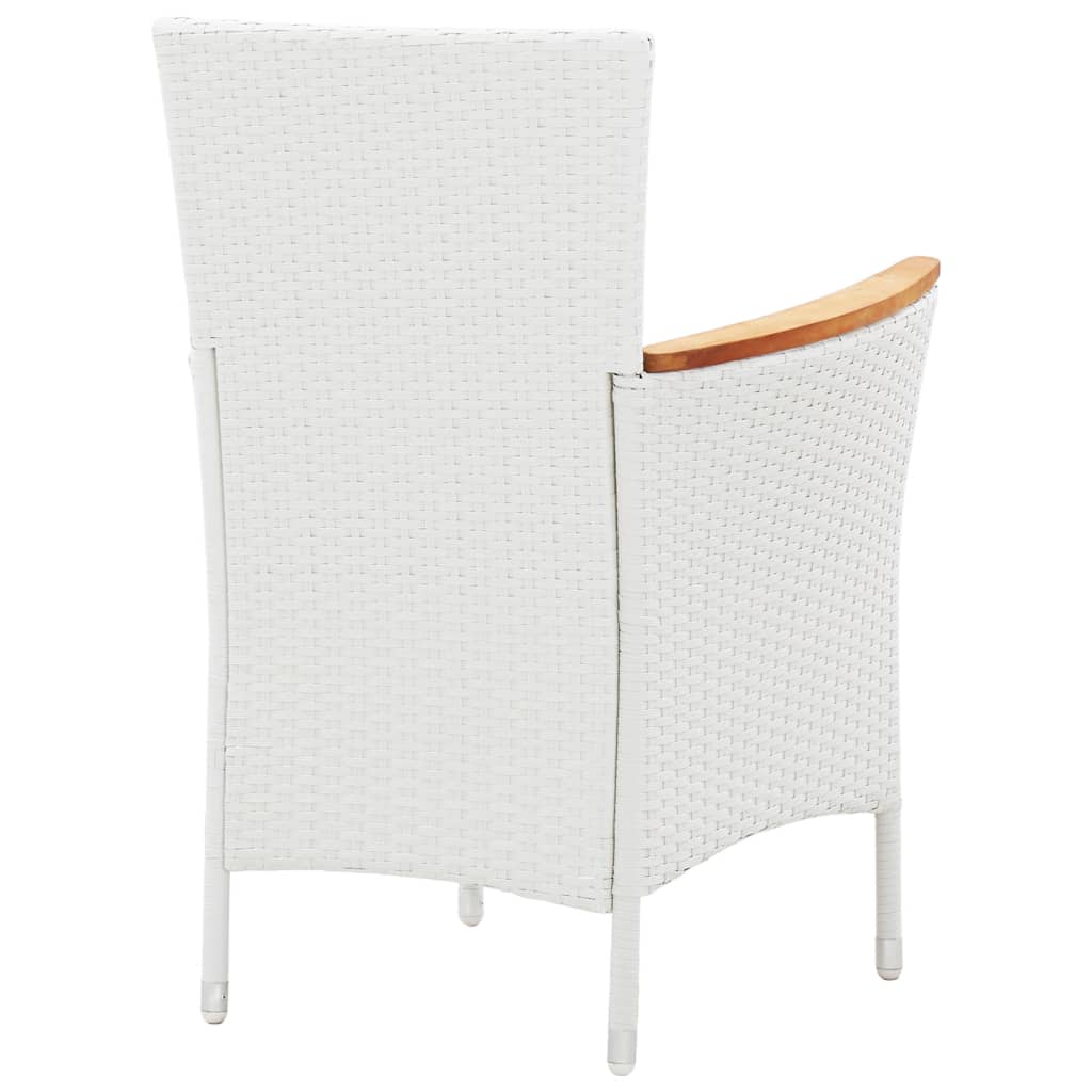 9 Piece Outdoor Dining Set Poly Rattan White