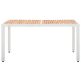 7 Piece Outdoor Dining Set Poly Rattan White - Side View