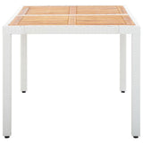 7 Piece Outdoor Dining Set Poly Rattan White