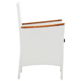 7 Piece Outdoor Dining Set Poly Rattan White - Low Angle