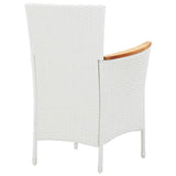 7 Piece Outdoor Dining Set Poly Rattan White