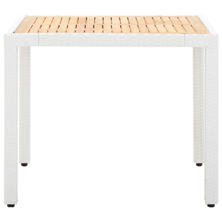 5 Piece Outdoor Dining Set Poly Rattan White
