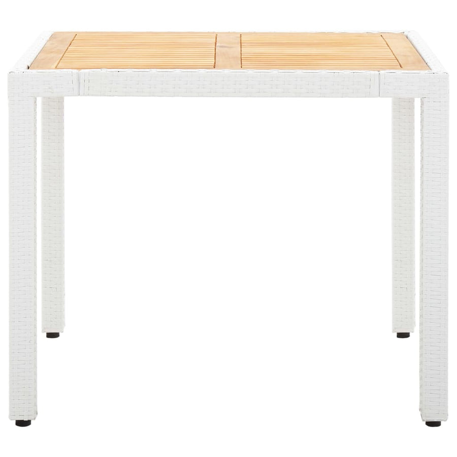 5 Piece Outdoor Dining Set Poly Rattan White