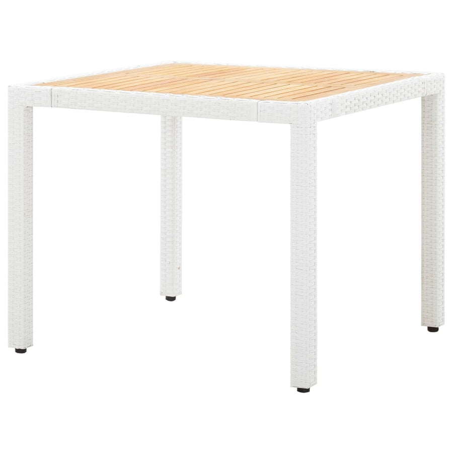 5 Piece Outdoor Dining Set Poly Rattan White