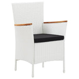 5 Piece Outdoor Dining Set Poly Rattan White