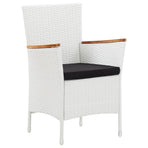 5 Piece Outdoor Dining Set Poly Rattan White