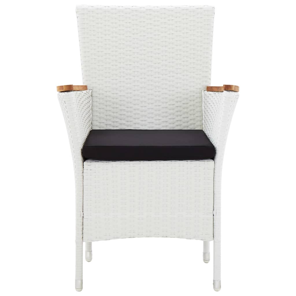 5 Piece Outdoor Dining Set Poly Rattan White