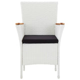5 Piece Outdoor Dining Set Poly Rattan White
