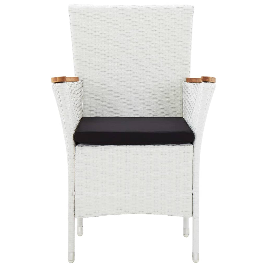 5 Piece Outdoor Dining Set Poly Rattan White