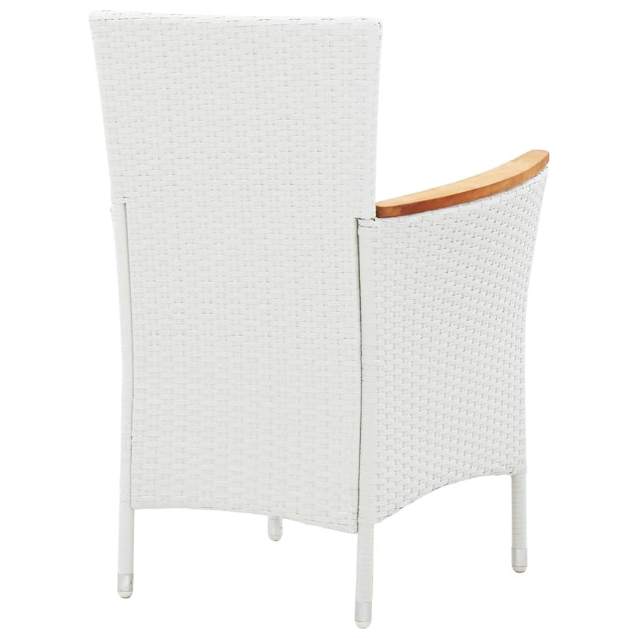 5 Piece Outdoor Dining Set Poly Rattan White