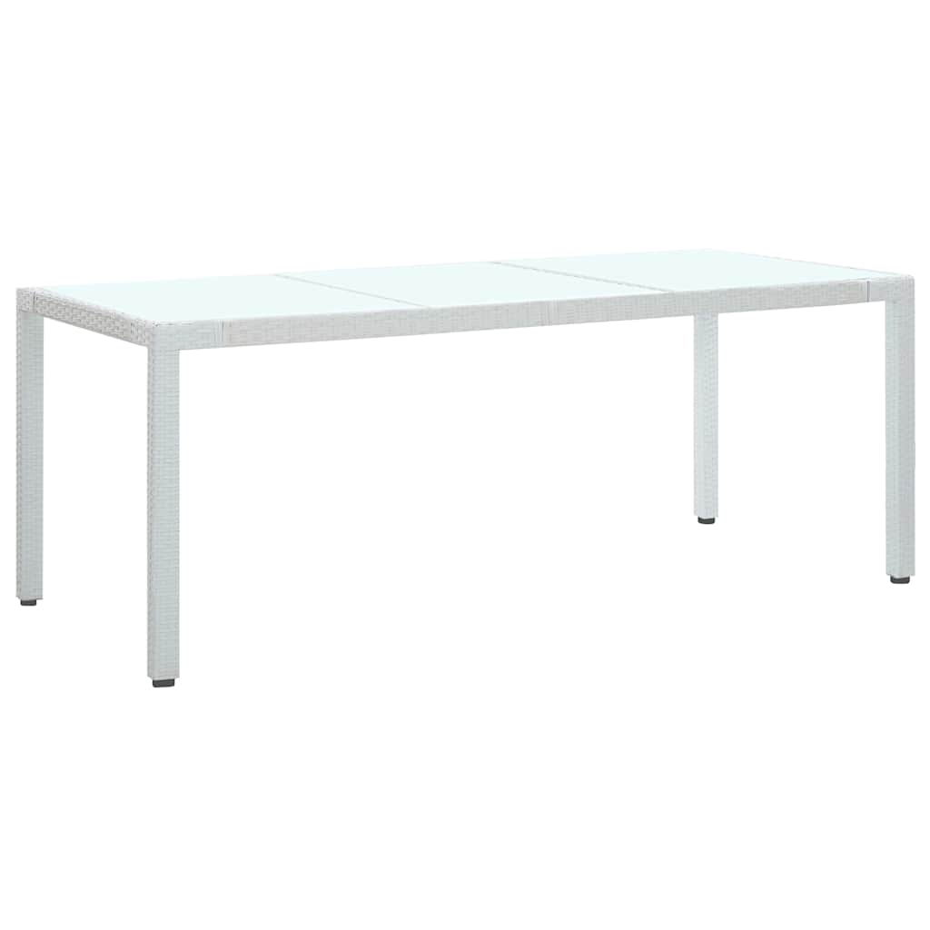 Garden Table White 190x90x75 cm Poly Rattan